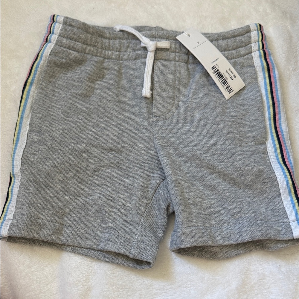 Janie and Jack Gray Shorts with Colorful Stripes